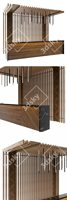 Modern Reception Desk Set 3D model image 2