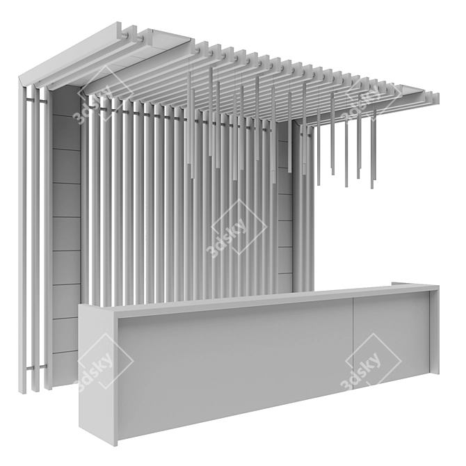 Modern Reception Desk Set 3D model image 3