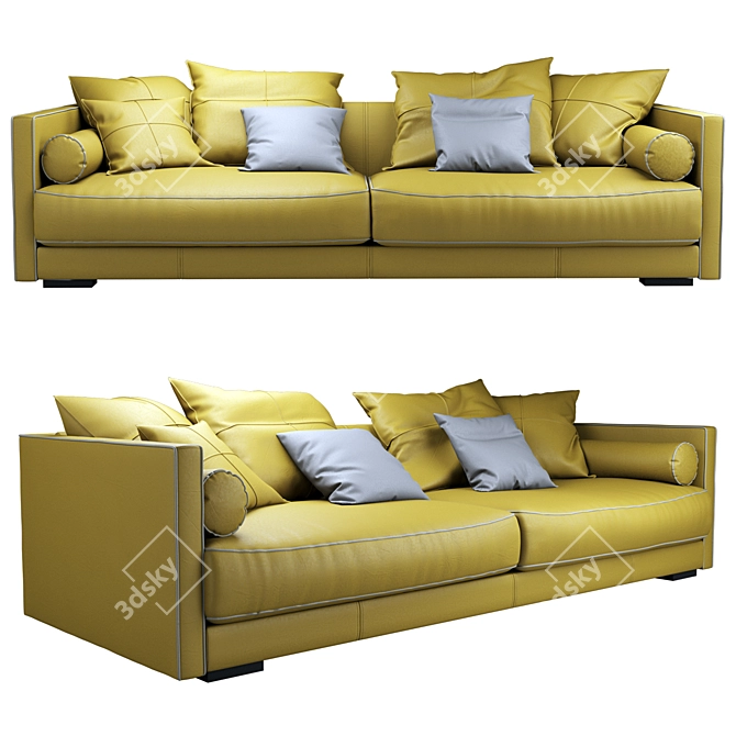 Modern Comfort: Vogue Leather Sofa 3D model image 1