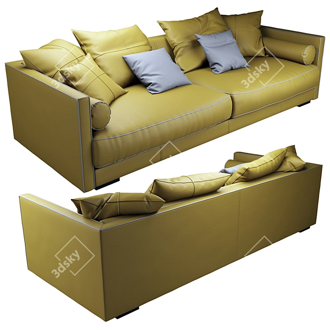 Modern Comfort: Vogue Leather Sofa 3D model image 2