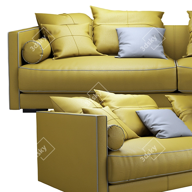 Modern Comfort: Vogue Leather Sofa 3D model image 3