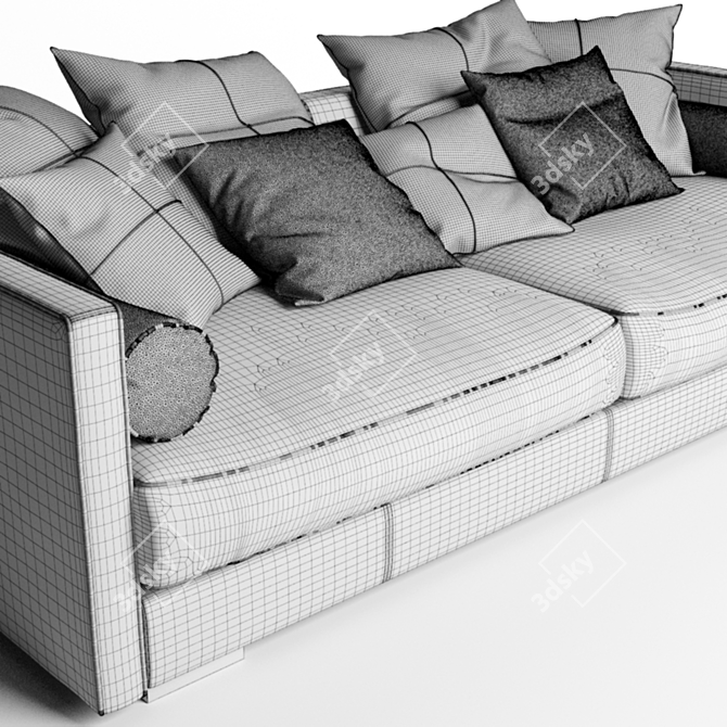 Modern Comfort: Vogue Leather Sofa 3D model image 4