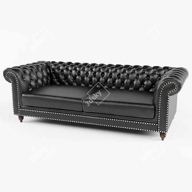 Luxurious Chesterfield Sofa 3D model image 1