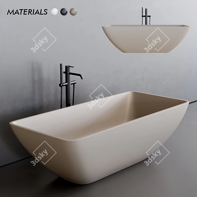 Luxury Quadra Freestanding Bathtub 3D model image 1