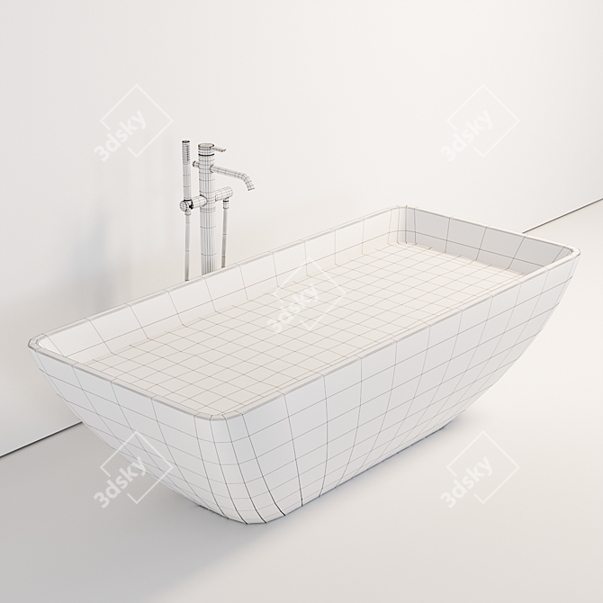 Luxury Quadra Freestanding Bathtub 3D model image 5