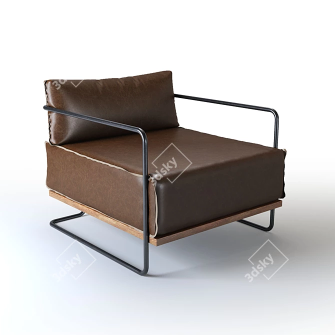 Industrial Leather Colin Chair 3D model image 8