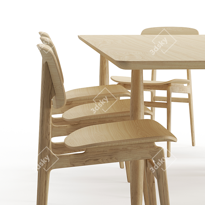 Norr11 Danish Dining Set 3D model image 3