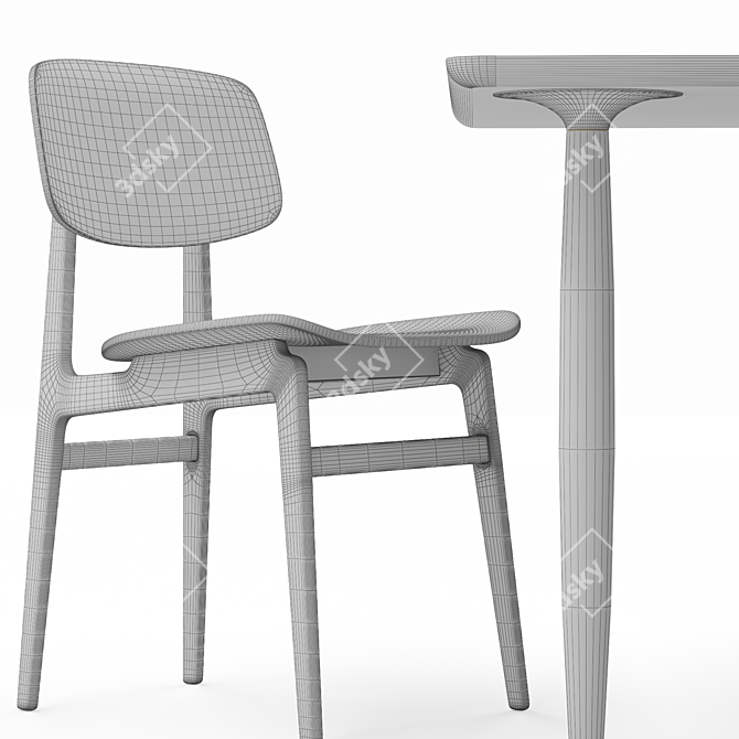 Norr11 Danish Dining Set 3D model image 5