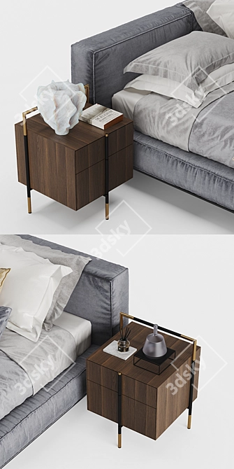 Modern Frigerio Taylor Bed Set 3D model image 4