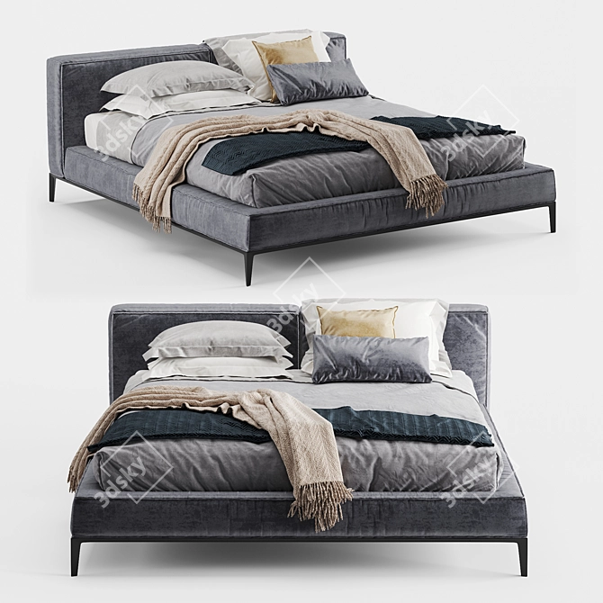 Modern Frigerio Taylor Bed Set 3D model image 6