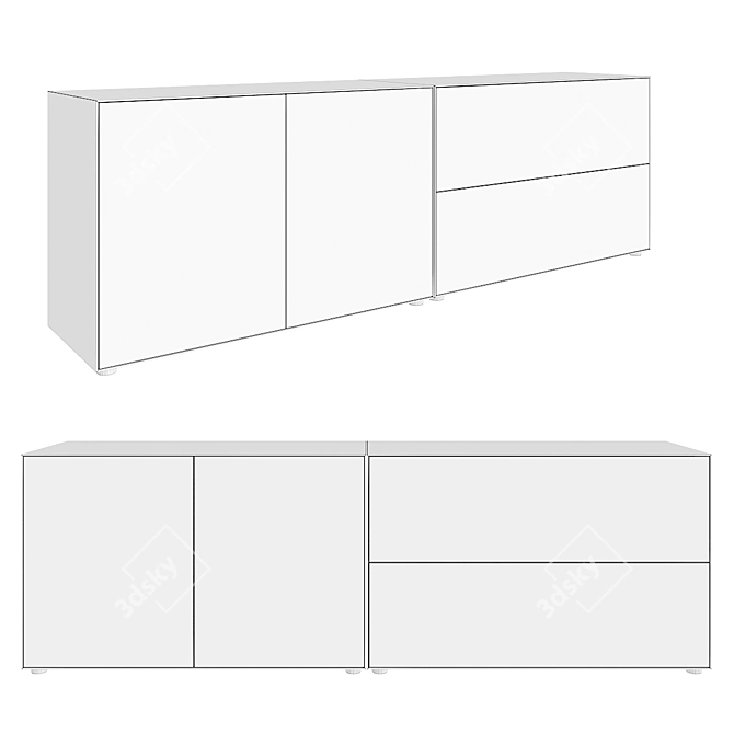 Sleek Minimalist Piure NEX Sideboards 3D model image 5