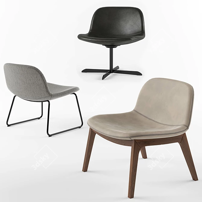 Calligaris College Lounge Chair 3D model image 1