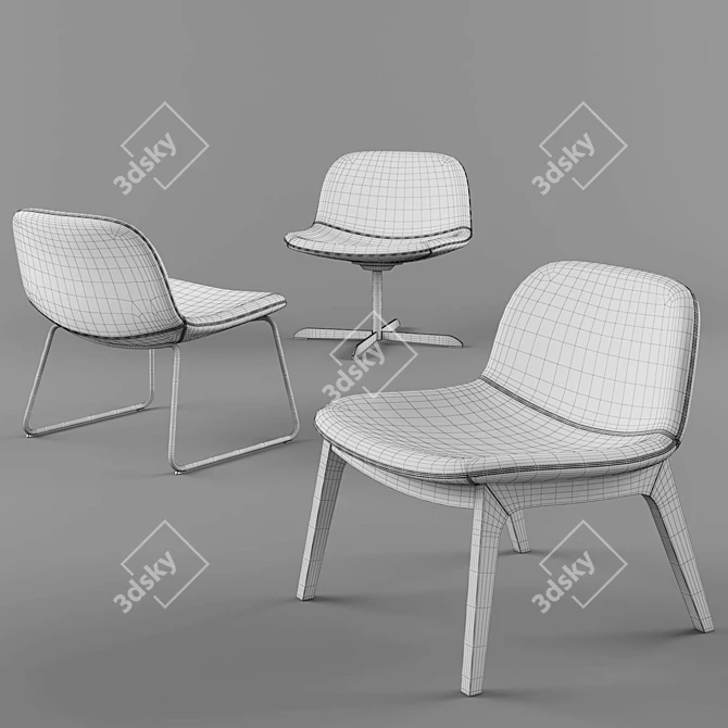 Calligaris College Lounge Chair 3D model image 3