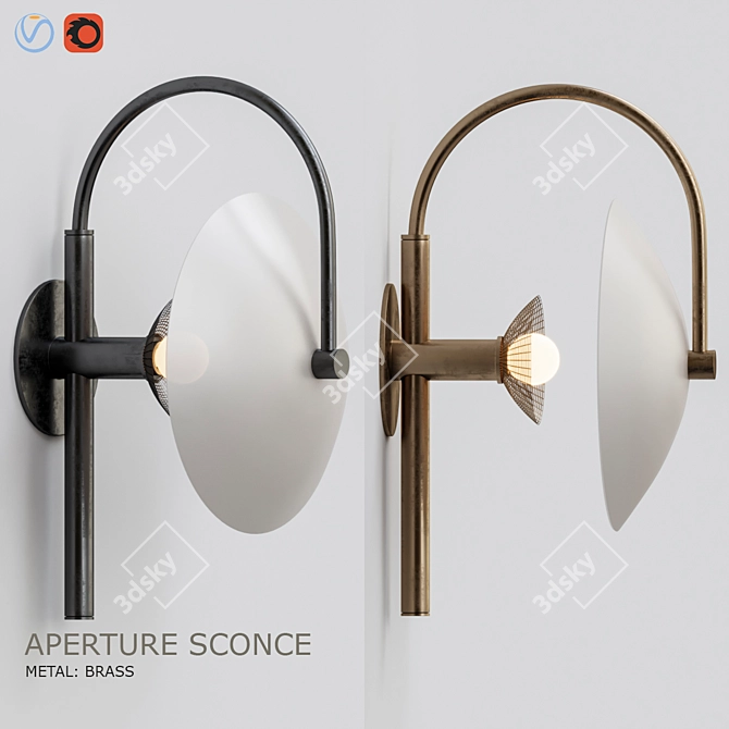 Aperture Sconce: Modern Elegance Illuminated 3D model image 2