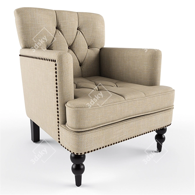 Elegant Aurelia Armchair: Embrace Comfort 3D model image 1