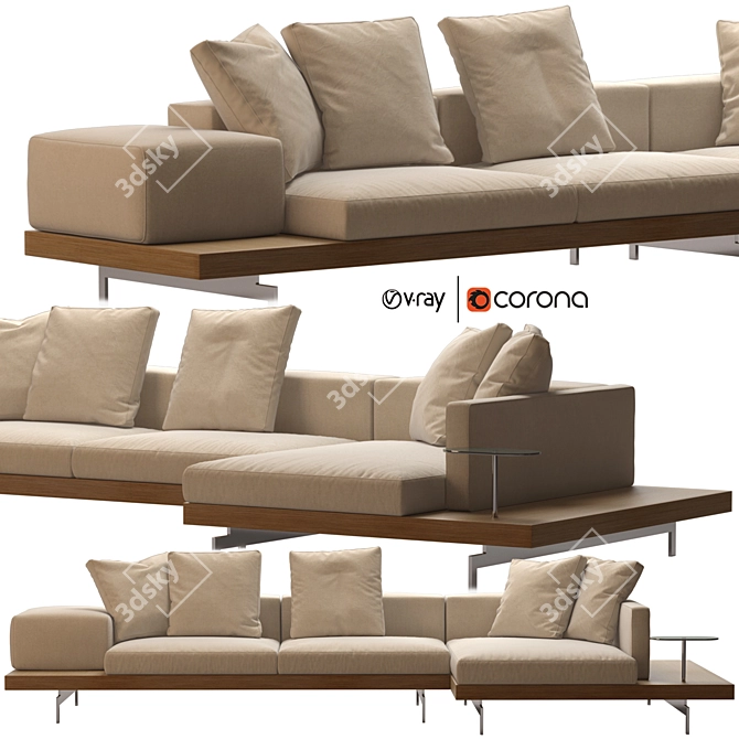 Contemporary Dock Sofa: B&B Italia 3D model image 1