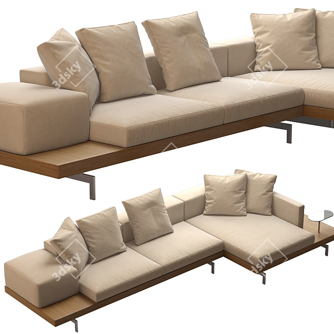 Contemporary Dock Sofa: B&B Italia 3D model image 3