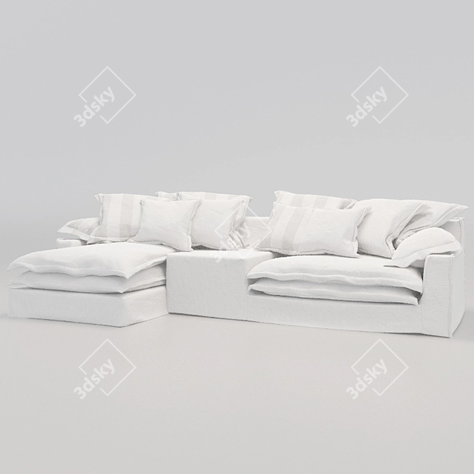 Modern Grey Sofa Settee 3D model image 5