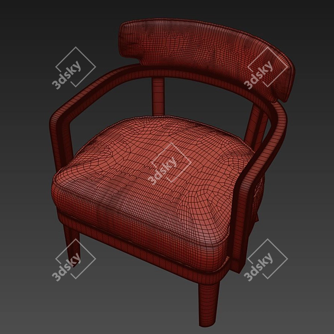 Elegant Zoe Armchair 3D model image 5