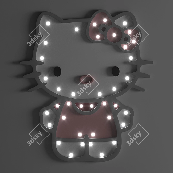 Customizable Kids Nightlight - 455mm Height, 400mm Width, 10mm Thickness 3D model image 2