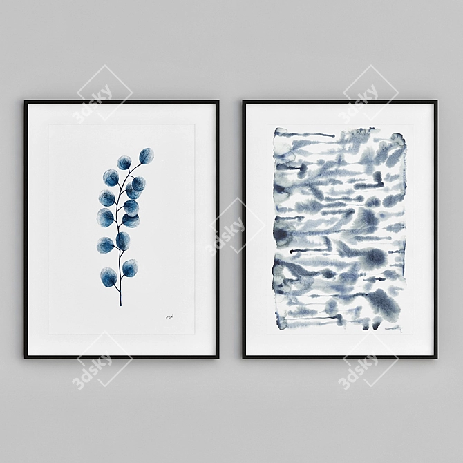 Minimalist Floating Eucalyptus Frames 3D model image 1