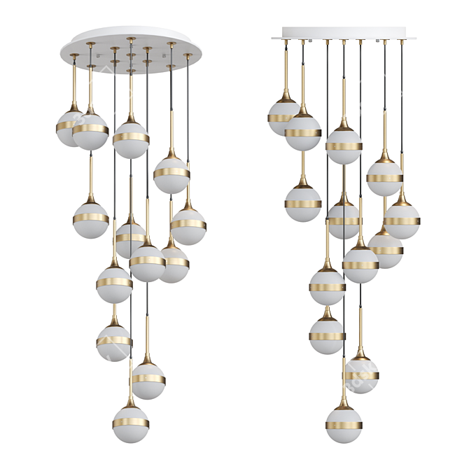 Elegant Pendant Lighting: Lampatron PAVIA 13 3D model image 1