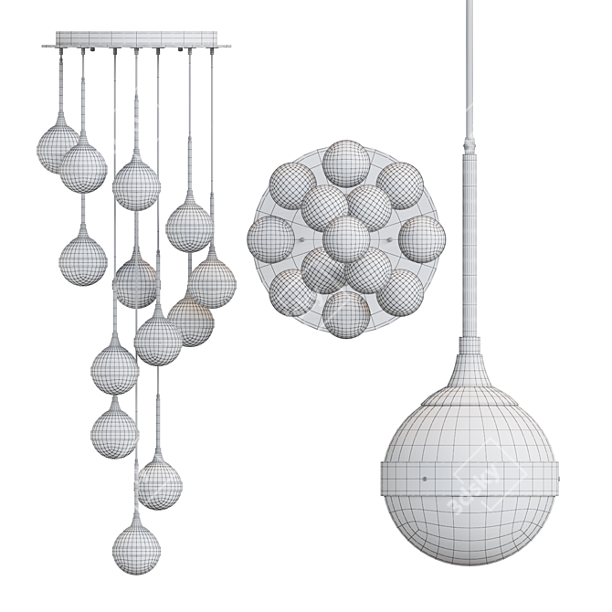 Elegant Pendant Lighting: Lampatron PAVIA 13 3D model image 3