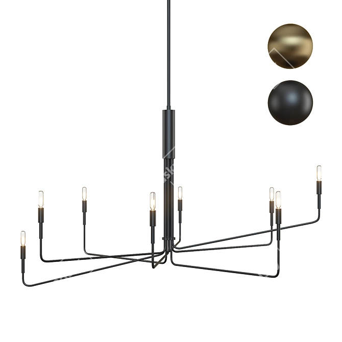 Elegant Clive 8-Arm Chandelier: Timeless Beauty 3D model image 1