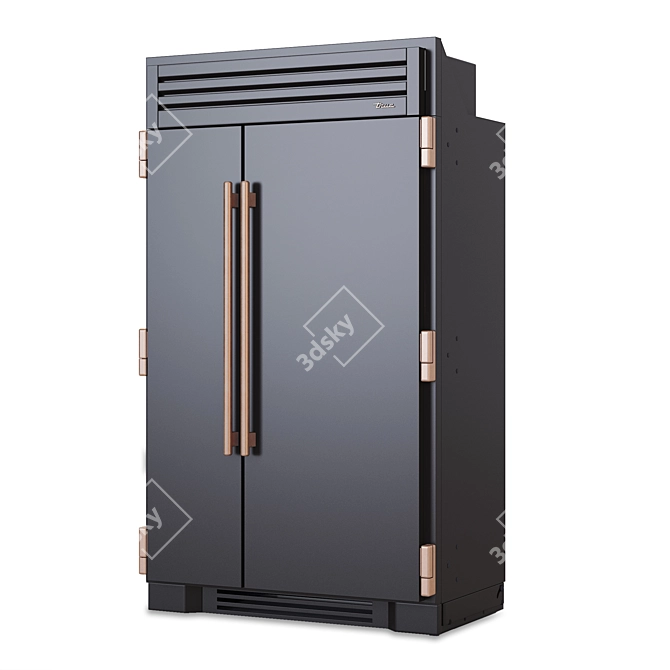 True 48 Black Mat: Stylish and Spacious Refrigerator 3D model image 1