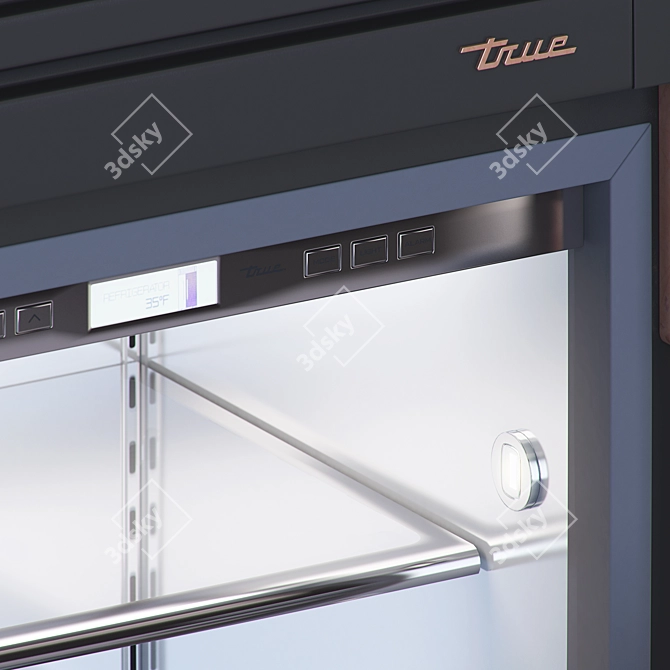 True 48 Black Mat: Stylish and Spacious Refrigerator 3D model image 5