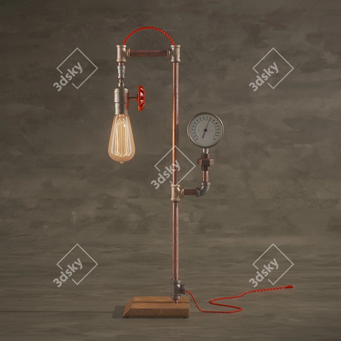 Steampunk Steam Lamp: Vintage Industrial Loft 3D model image 1