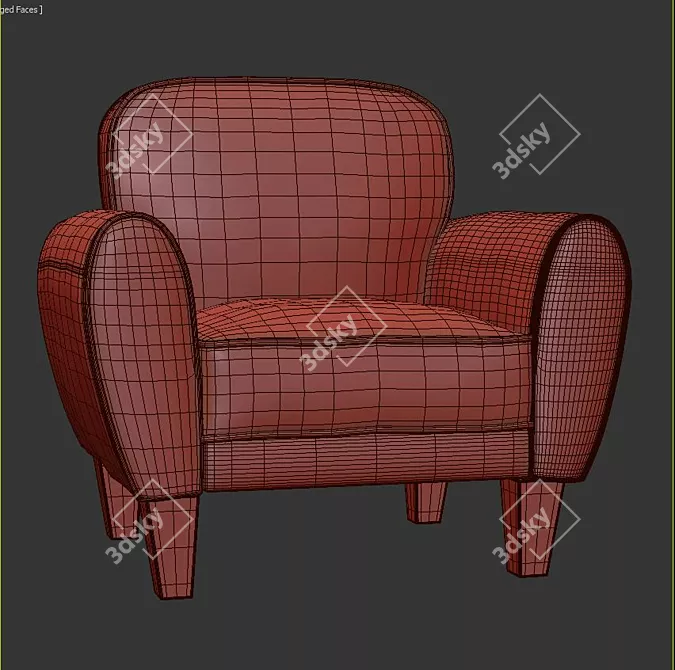 Stylish Brendan Armchair 3D model image 3