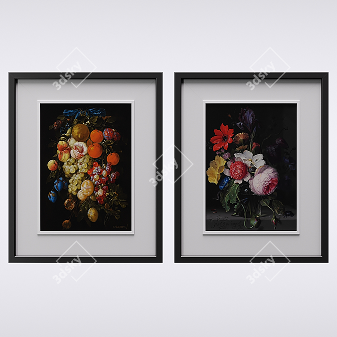 Floral Frame: Nature's Beauty 3D model image 1