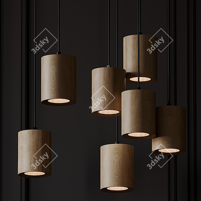 Hanging Small Cone: Spot Half Black 3D model image 3