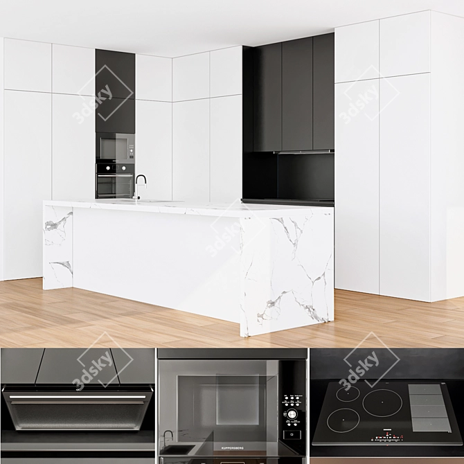 Modern Kitchen Set: Polys 78.917, Verts 74.593 3D model image 2