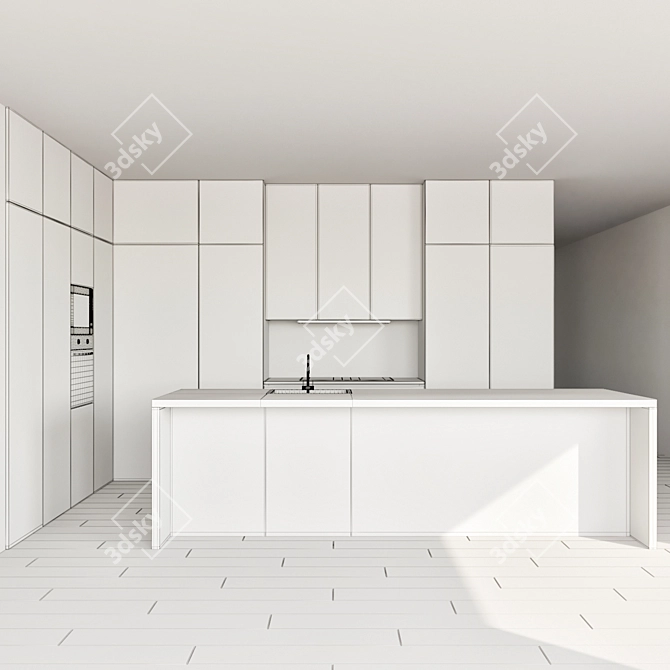 Modern Kitchen Set: Polys 78.917, Verts 74.593 3D model image 3