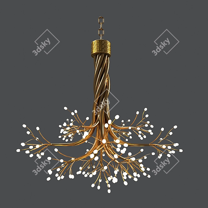 Elegant Crystal Luminaire 3D model image 1