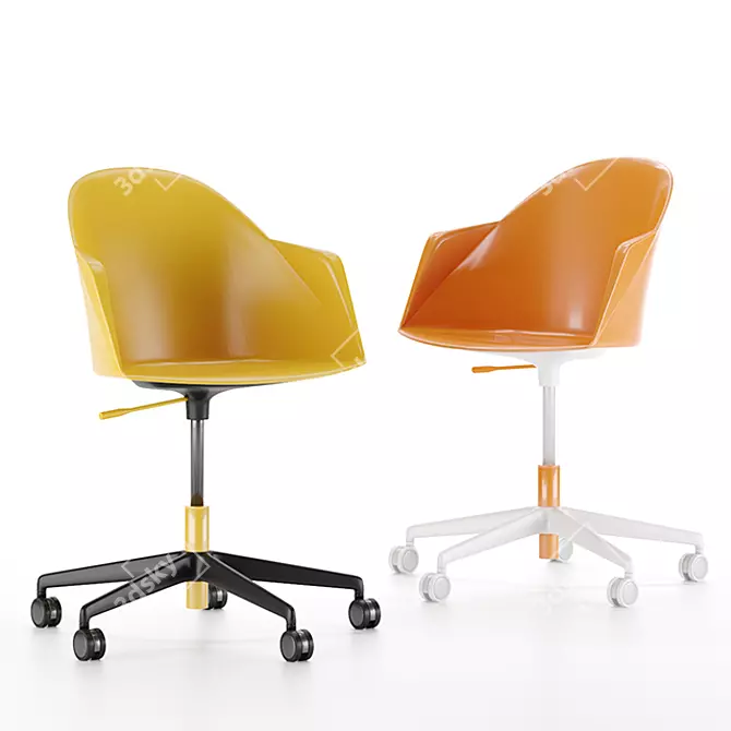 Sleek Swivel Armchair: Cila Go 3D model image 1