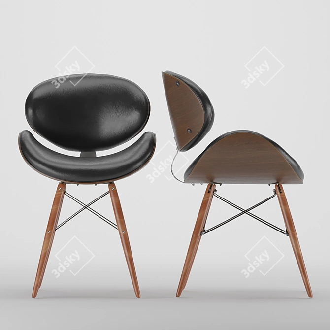 Cassie Mid-Century Dining Chair 3D model image 2