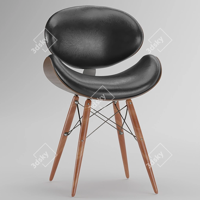 Cassie Mid-Century Dining Chair 3D model image 3