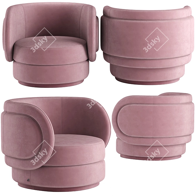 Elegant Pink Dyor Armchair 3D model image 1