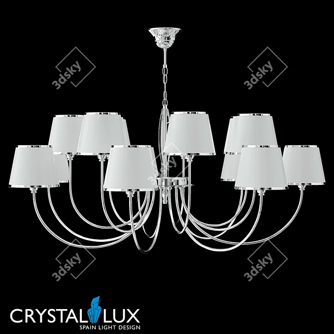 Crystal Lux FAVOR SP7+7 Chrome Pendant 3D model image 1