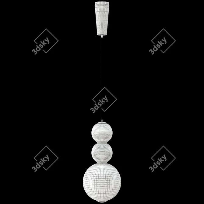 Crystal Lux DESI SP3 Chrome/White Pendant Light 3D model image 2