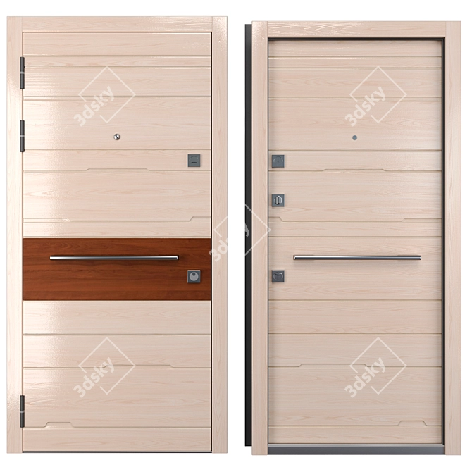 Stylish Straj Tempo Metal Door 3D model image 3