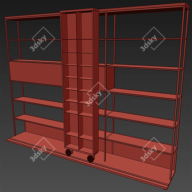 Literatura Open: Elegant Bookcase by Punt Moble 3D model image 3