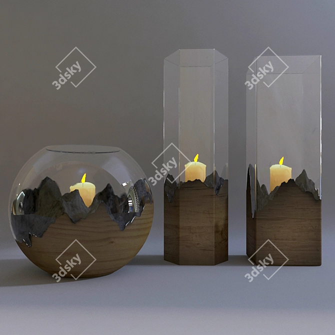 Sleek Flame: Modern Candle 3D model image 1