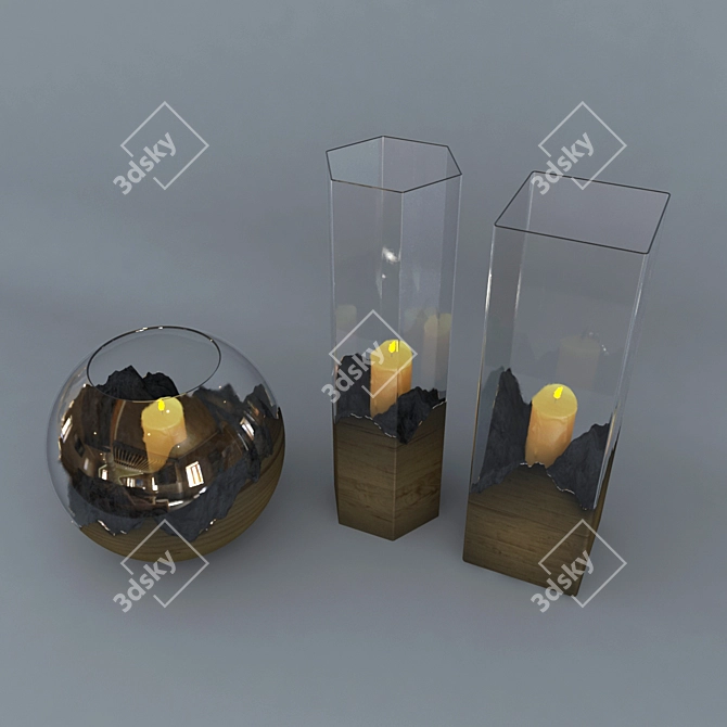 Sleek Flame: Modern Candle 3D model image 3