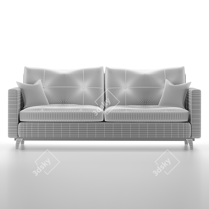 Modern Leather Sofa 3D model image 4