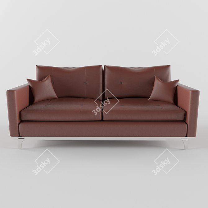 Modern Leather Sofa 3D model image 5