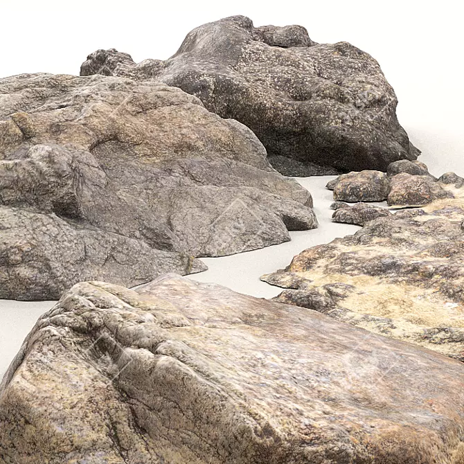 Seaside Stone Collection: 4 3D Beach Rock Models 3D model image 2